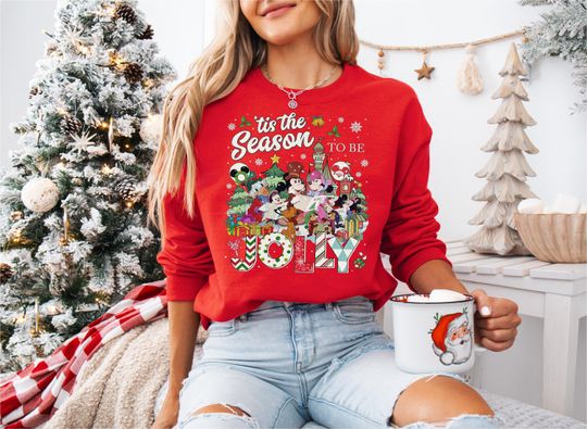 Discover Tis The Season To Be Jolly Mickeyy And Friends Christmas Sweatshirt,