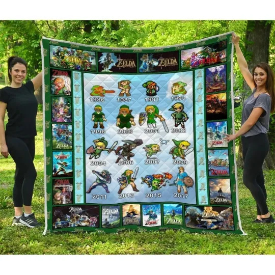 Discover The Legend Of Zelda Quilts, Evolve Over Time Quilt Blanket Game Lover Gifts 3D