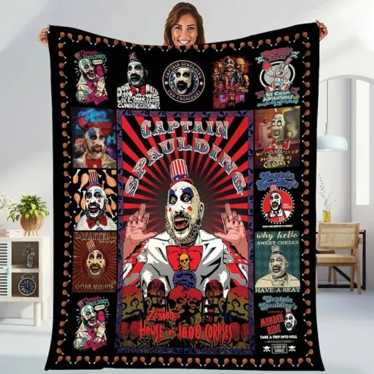 Discover Captain Spaulding Blanket, House Of 1000 Corpses Blanket Halloween Gifts