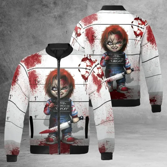 Discover Horror Chucky With Bloody Knife Child's Play We Belong Dead Jacket 3D