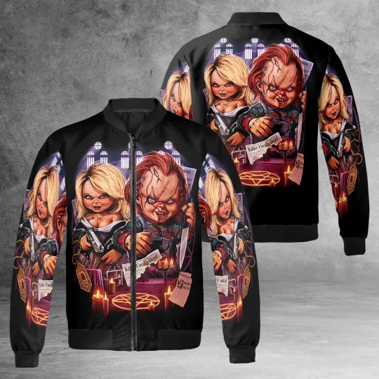 Discover Chucky And Tiffany Killer Finally Dead We Belong To Dead Horror Jacket 3D