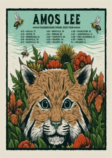 Discover Poster Amos Lee Transmissions Spring Tour 2025 Poster, gift for fans