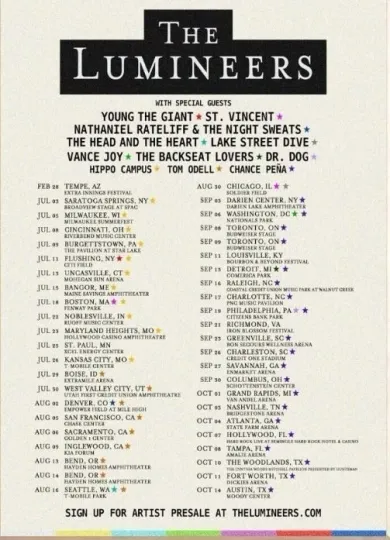 Discover The Lumineers 2025 Tour Poster – North American Concert Wall Art