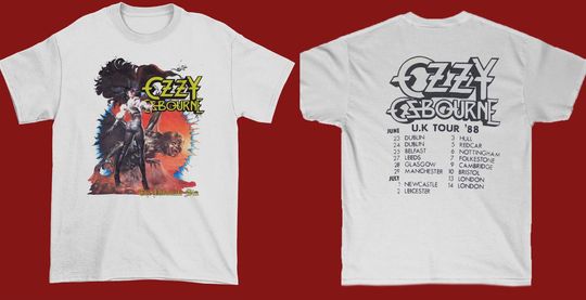 Discover Vintage Graphic Ozzy Osbourne UK Tour '88 T-Shirt