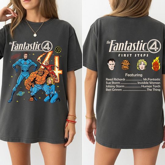 Discover The Fantastic Four First Steps double sided Shirt, Superhero Shirt