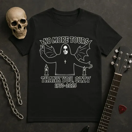 Discover Ozzy Osbourne Tribute Shirt, Gothic Rock Memorial Tee, 1970–2025 Thank You Ozzy