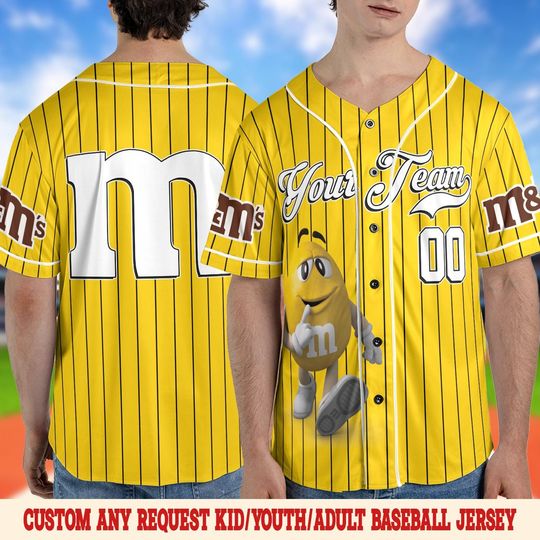 Discover Personalized M&M Candy Birthday Baseball Jersey