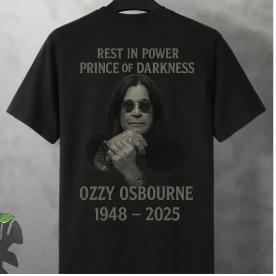 Discover Ozzy Osbourne Tribute Shirt, Rest In Power T-Shirt, Prince of Darkness Memorial