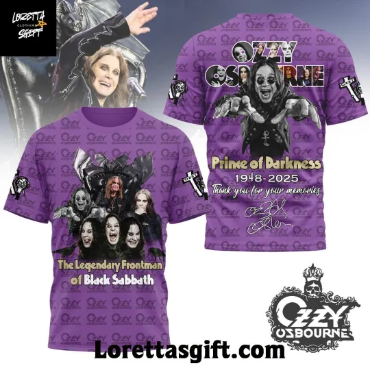 Discover Ozzy Osbourne The Legendary Frontman Of Black Sabbath 2025 3D T-shirt