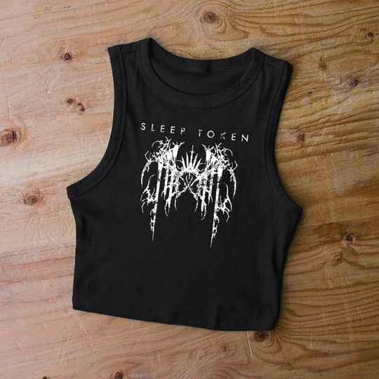 Discover Sleep Token Logo Crop tank, Gothic Top, goth summer clothes, goth aesthetic clothing, goth y2k tops