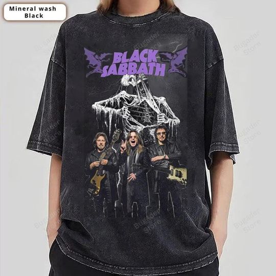 Discover Black Sabbath Band Tee Vintage Ice Skeleton Rock Shirt