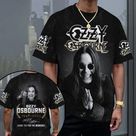Discover RIP Ozzy Osbourne 3D Shirt Thanks for memories 1948-2025