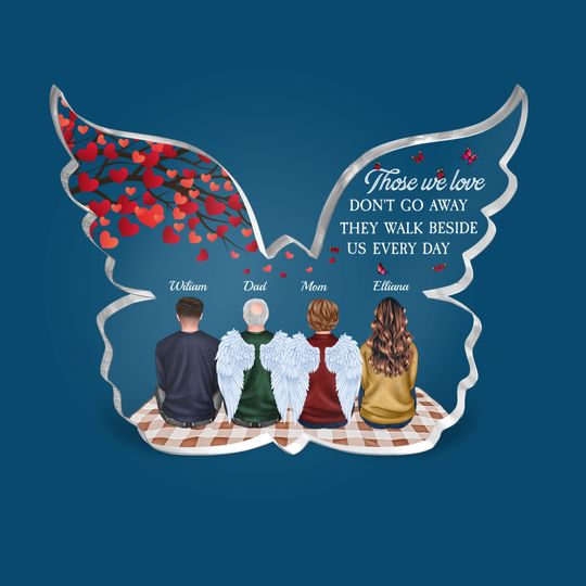 Discover Those We Love Don't Go Away - Personalized Butterfly-Shaped Acrylic Plaque