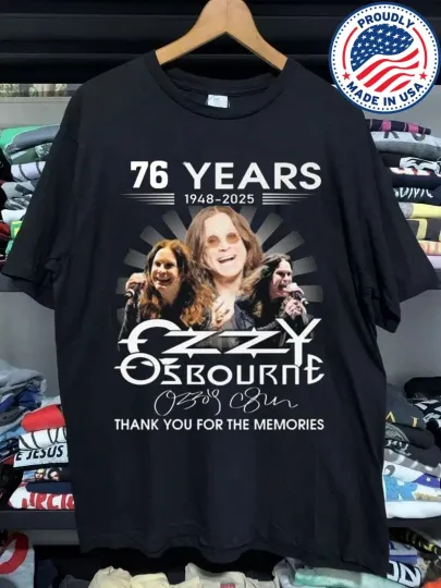 Discover NEW!!! 76 Years Ozzy Osbourne Thank You Memories T-Shirt, fan gift