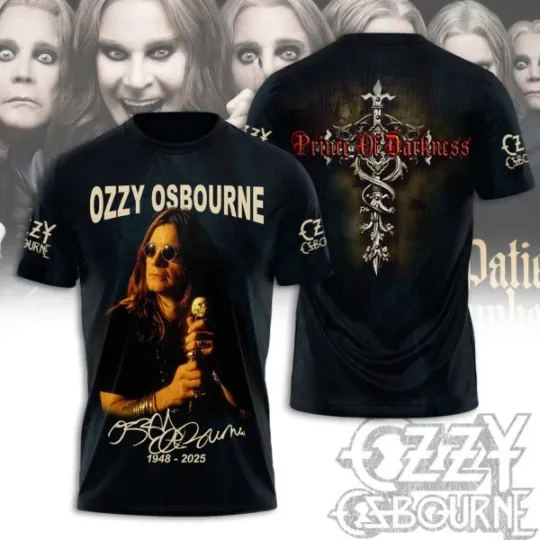 Discover Ozzy Osbourne 3D T-shirt RIP 1948-2025, Sizes S-5XL