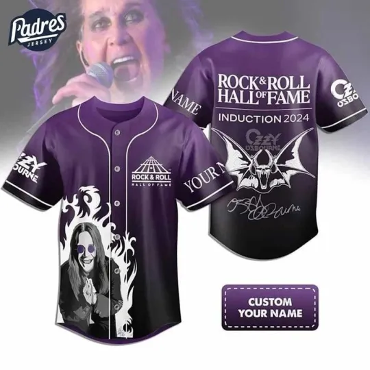Discover Ozzy Osbourne Rock And Roll Hall Of Fame Custom Baseball Jersey