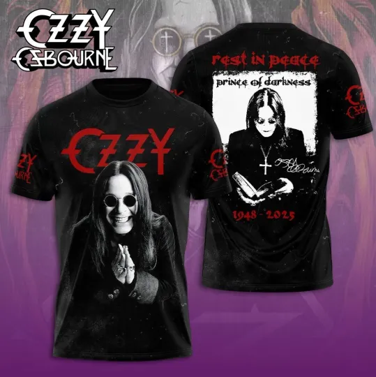 Discover Ozzy Osbourne Rest In Peace 1948-2025 Prince Of Darkness 3D T-Shirt