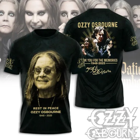 Discover Ozzy Osbourne Rest In Peace 1948-2025 Thank You AOP T-Shirt
