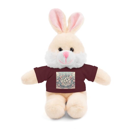Discover Stuffed Animal, Love Tee Plushie, Cute Plush Toy, Cuddly Stuffed Toy, Adorable Stuffed Animal with Tee