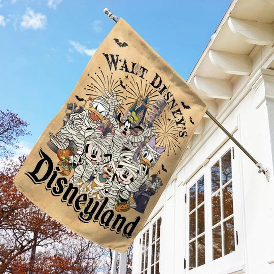 Discover Mickeyy and Friends Halloween  Flag, Walt Disneyyland Spooky