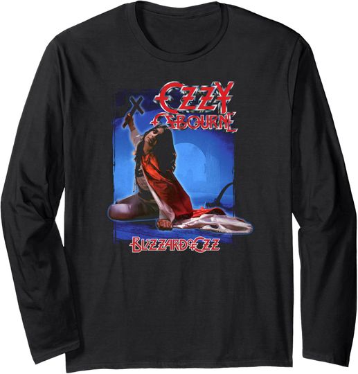 Discover Ozzyy Osbournee Blizzard Album Cover Long Sleeve T-Shirt