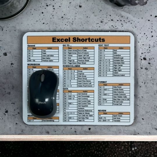 Discover Orang -Excel Shortcuts Mouse Pad