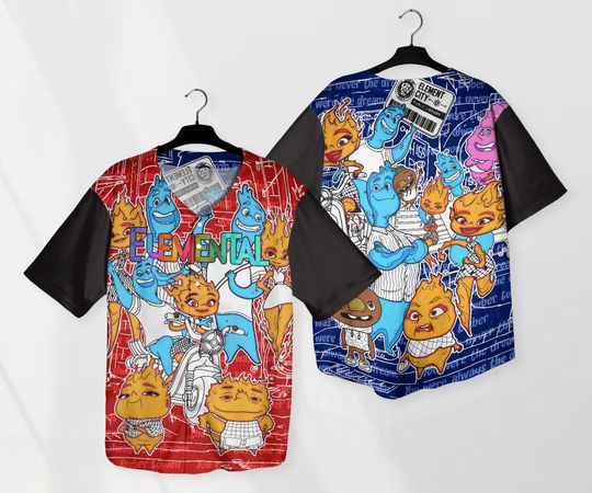 Discover Elemental Baseball Jersey  Wade Ember Jersey Cartoon Baseball Shirt Gifts