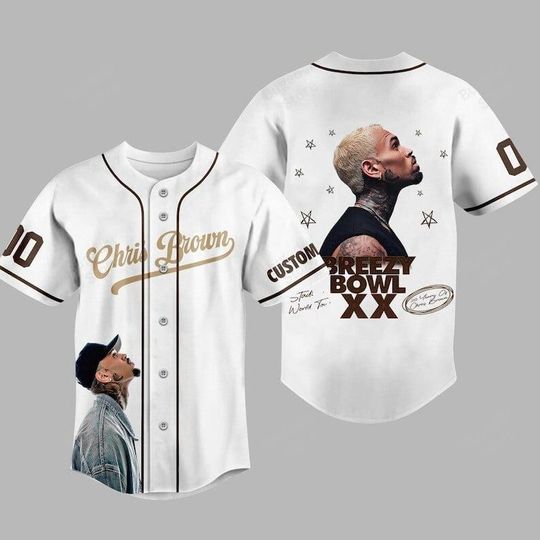 Discover Chris Brown Breezy Bowl XX Baseball Jersey, Personalized Chris Brown Jersey, Breezy Bowl XX Shirt, Chris Brown Shirt