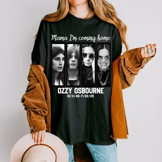 Discover Ozzy I'm Coming Home Shirt, Ozzy Osbourne R.I.P 1948-2025 black shirt