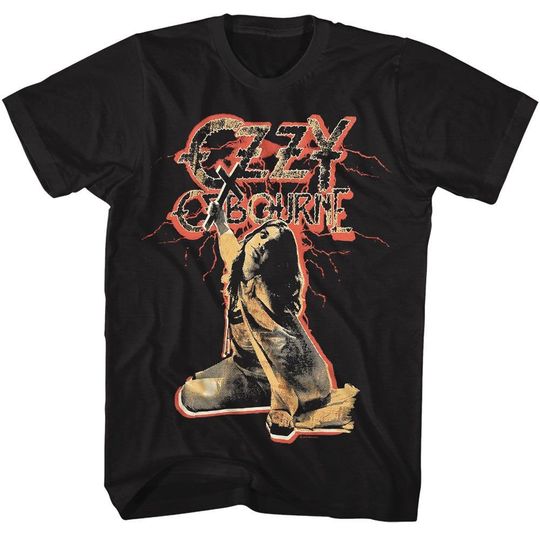 Discover Ozzy Osbourne Red Lightning Black T-Shirt