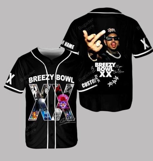 Discover Chris Brown Breezy Bowl Baseball Jersey, Personalized Breezy Bowl XX 2025 Shirt