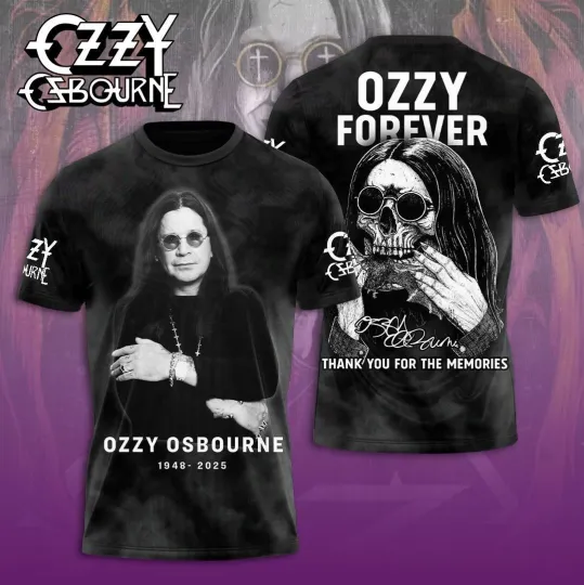 Discover Ozzy Osbourne Rest In Peace 1948-2025 Thank You AOP T-Shirt