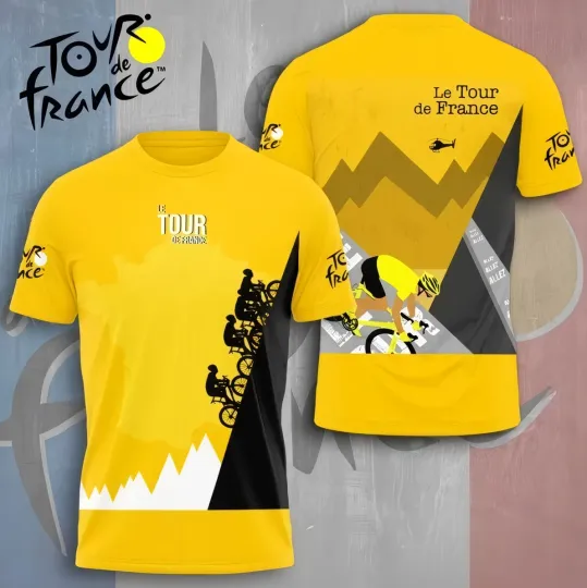 Discover Tour De France 2025 Racing All Over Printed 3D T-Shirt