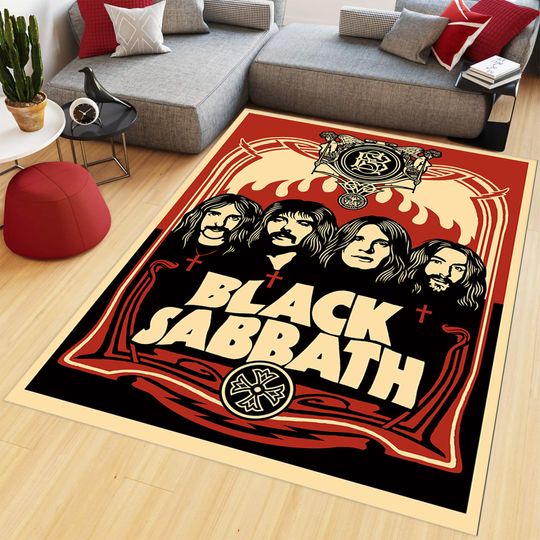 Discover Black Sabbath Rug, Musician Room Decor, Heavy Metal Rug, Rock Music Decor