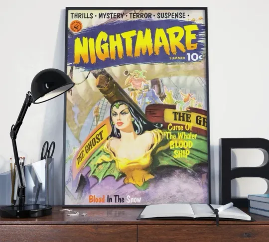 Discover Nightmare Movie Poster - Haunted Ship Vintage Art Print