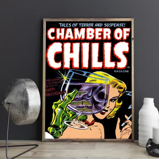 Discover Vintage Horror Movie Poster - Chamber of Chills Poster
