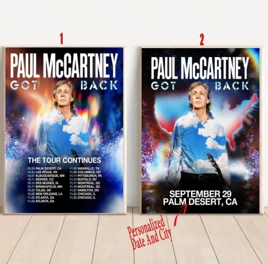 Discover Custom P mccartney Got Back The Tour North American Tour 2025 Poster