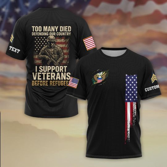 Discover Remembering Heroes 3D T-Shirt: Stand for the Flag, Kneel for the Fallen