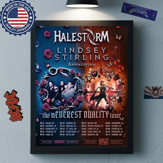 Discover Halestorm The Neverest Duality Tour 2025 Poster