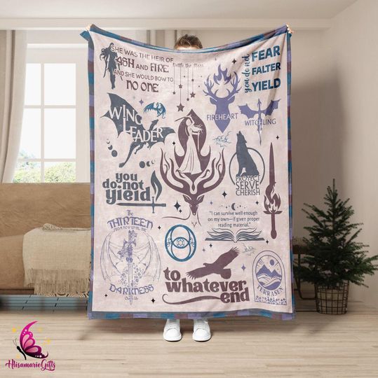 Discover Throne of Glass Fleece Blanket, SJM Merch, Acotar Merch, Bookish Gift, Manon Blackbeak