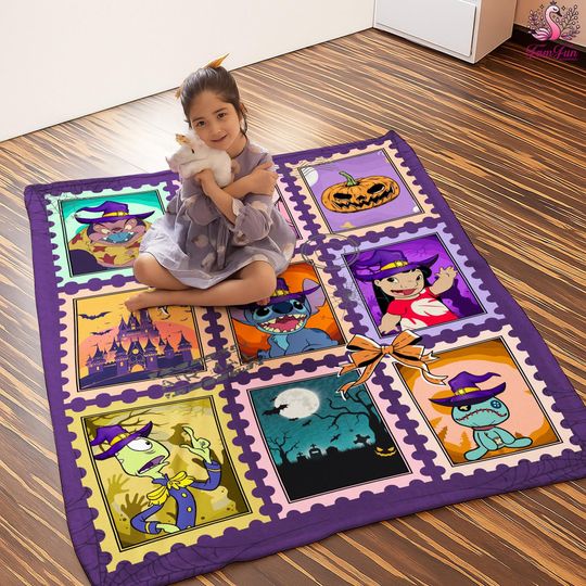 Discover Halloween Salem Witches Stamp Art Blanket, Salem Witch Book Club, Halloween Witchy Blanket