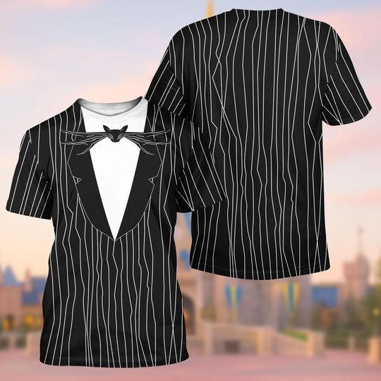 Discover Jackk Skellingtonn Costume 3D Shirt, Nightmare Before Christmas Cosplay, Halloween Gift