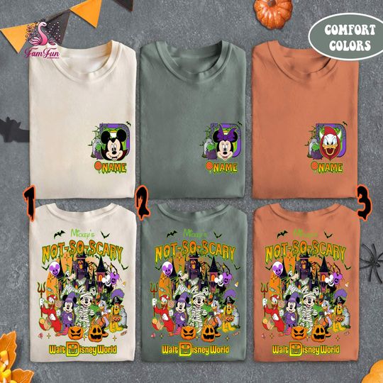 Discover Personalized Mickeyy and Friends Halloween Matching T-shirt, Disneyyland Halloween Family Shirts, Halloween Family Shirt, Mickeyy Not So Scary