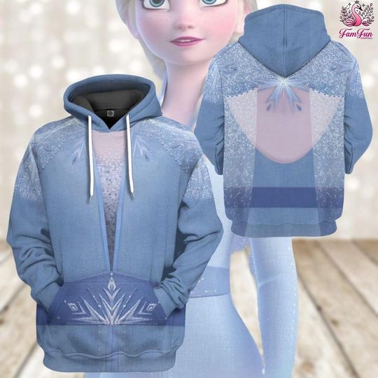 Discover Elsaa Frozenn Halloween Costume Hoodie, Queen Elsaa Cosplay Costume Hoodie