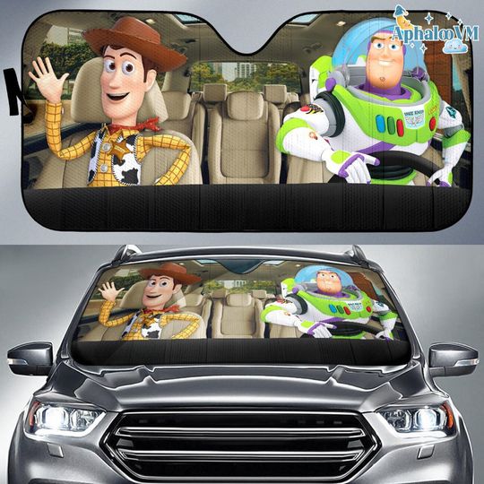 Discover toy stories Woodyy and Buzz Car Sunshade, Disneyyland toy stories Car Sunshade, Car Accessory, Disneyyworld Cartoon Gift
