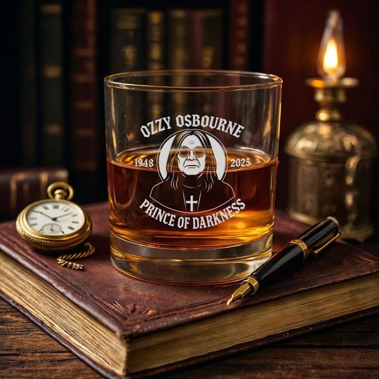Discover Ozzy Osbourne Whiskey Glass 11oz, Prince of Darkness Tribute, IP Rock Legend Barware