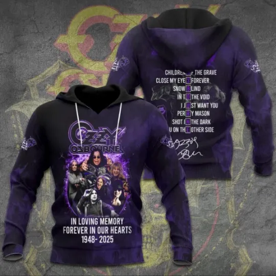 Discover RIP 1948-2025 Ozzy Osbourne 3D Apparel, Unisex Size S-5XL