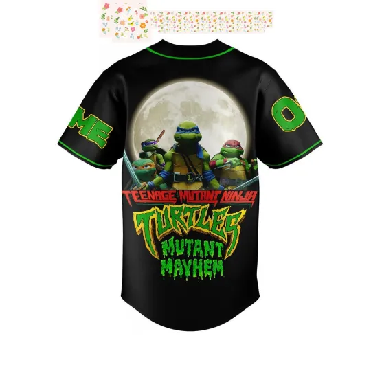 Discover Teenage Mutant Ninja Turtles Mutant Mayhem Black Design Personalized Baseball Je