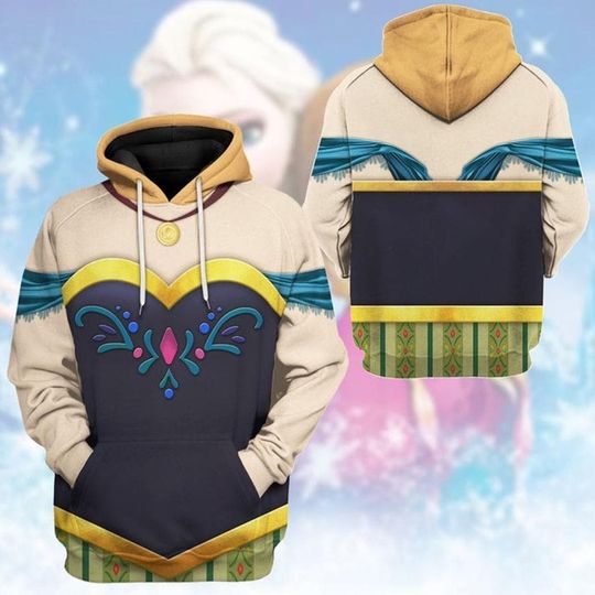 Discover Annaa Frozenn 3D Full Over Print Hoodie, Halloween Costume Hoodie, Annaa Princess Cosplay, Frozenn Cartoon Annaa Princess Costume 3D Sweatshirt