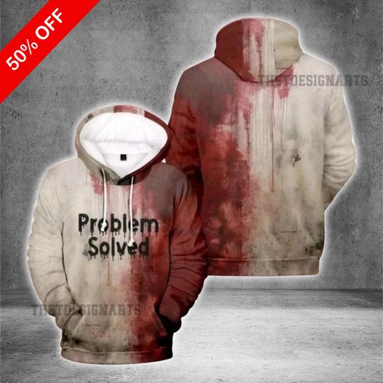 Discover Halloween Hoodie 3D Bloody Pullover Sweatshirt, Tan Red Horror Costume Top, Halloween Party Wear, Spooky Gift for Horror Fans